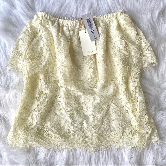 Aritzia Tops - NWT Aritzia Delmont Lace Strapless Top Ivory XXS
